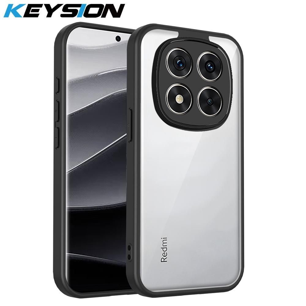 KEYSION Transparent Phone Case for Redmi Note 15 Pro 4G 15 Pro+5G Silicone+PC Clear Shockproof Phone Cover for Redmi Note 15 5G