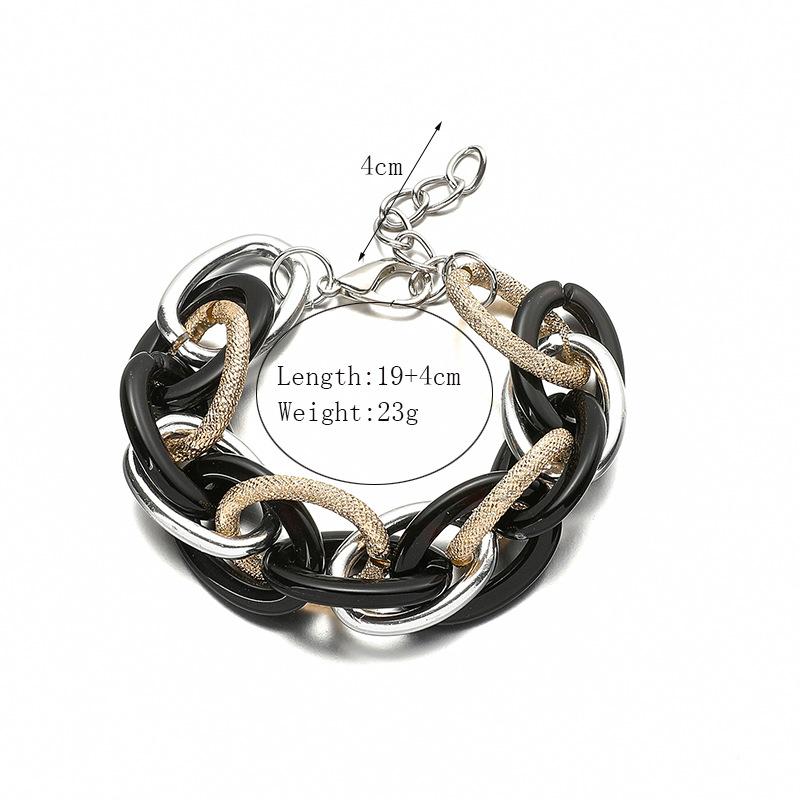 Accessories, Acrylic Leopard Geometric Colored Aluminum Chain Bracelet, Hip Hop Rough Jewelry For Women