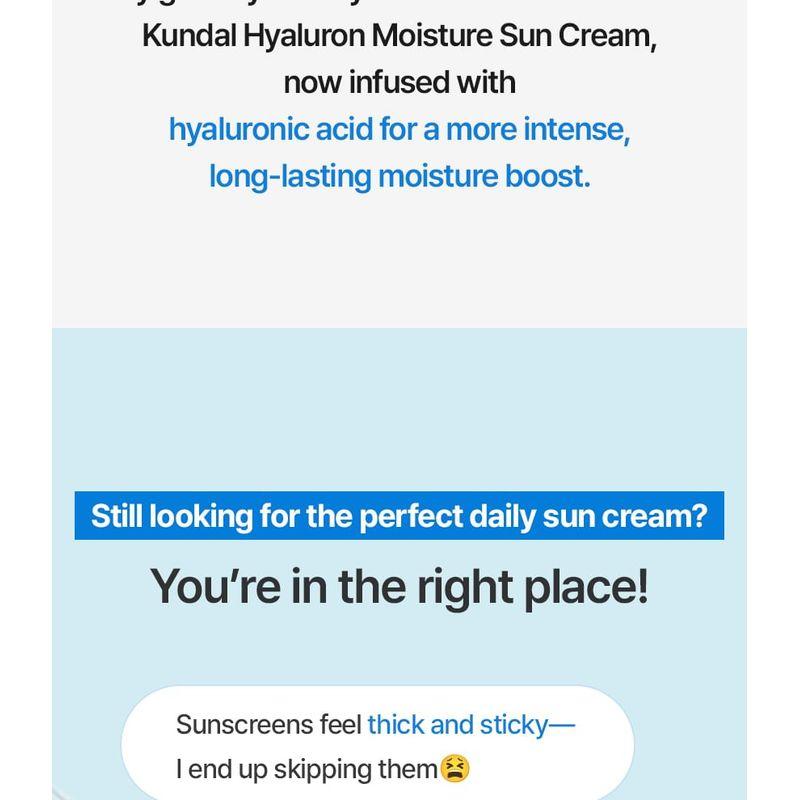 KUNDAL Hyaluron Moisture Sun