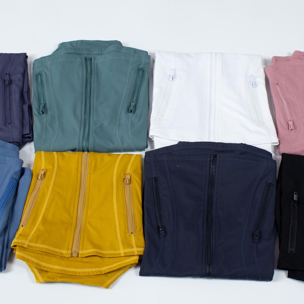 Dámská jednobarevná jógová bunda na zip - Ležérní fitness svršek