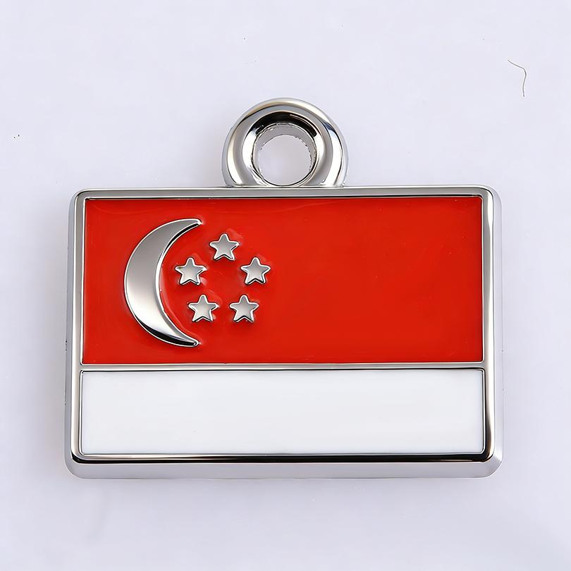 5pcs/Lot Different Countries Flags Enamel Charms For Jewelry Making Supplies Rectangle Silver Color Pendants Handmade Materials