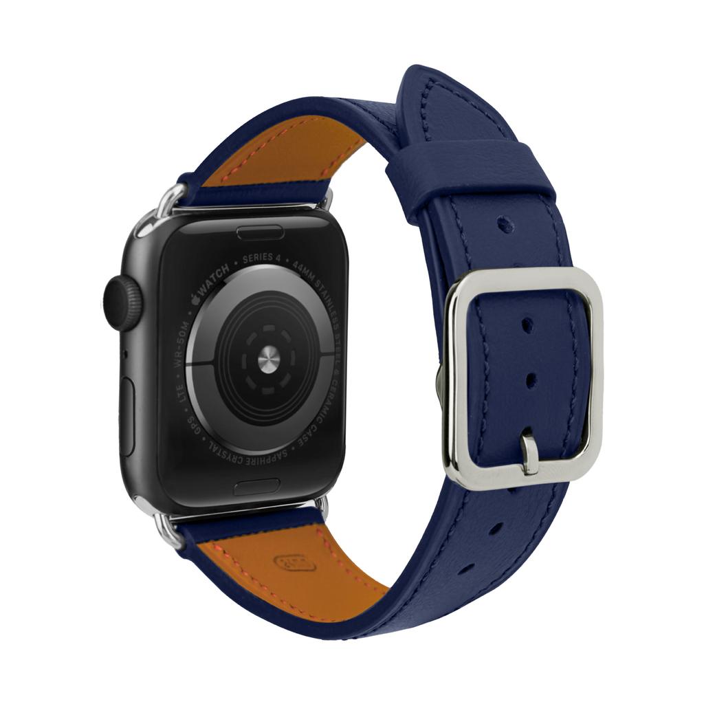 Simple First Layer Calfskin Ultra Leather Watch Strap 49mm Replacement for Apple Watch Ultra All Series Premium Wristband Accessory