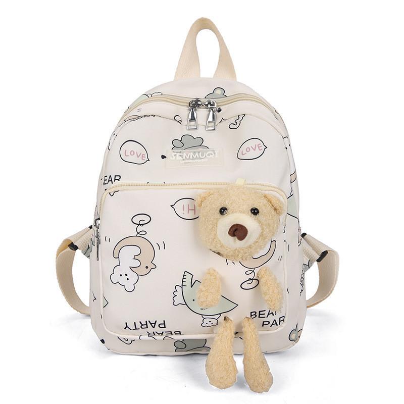 Lightweight Nylon Cartoon Bear Backpack For Boys And Girls Ideal For Kindergarten