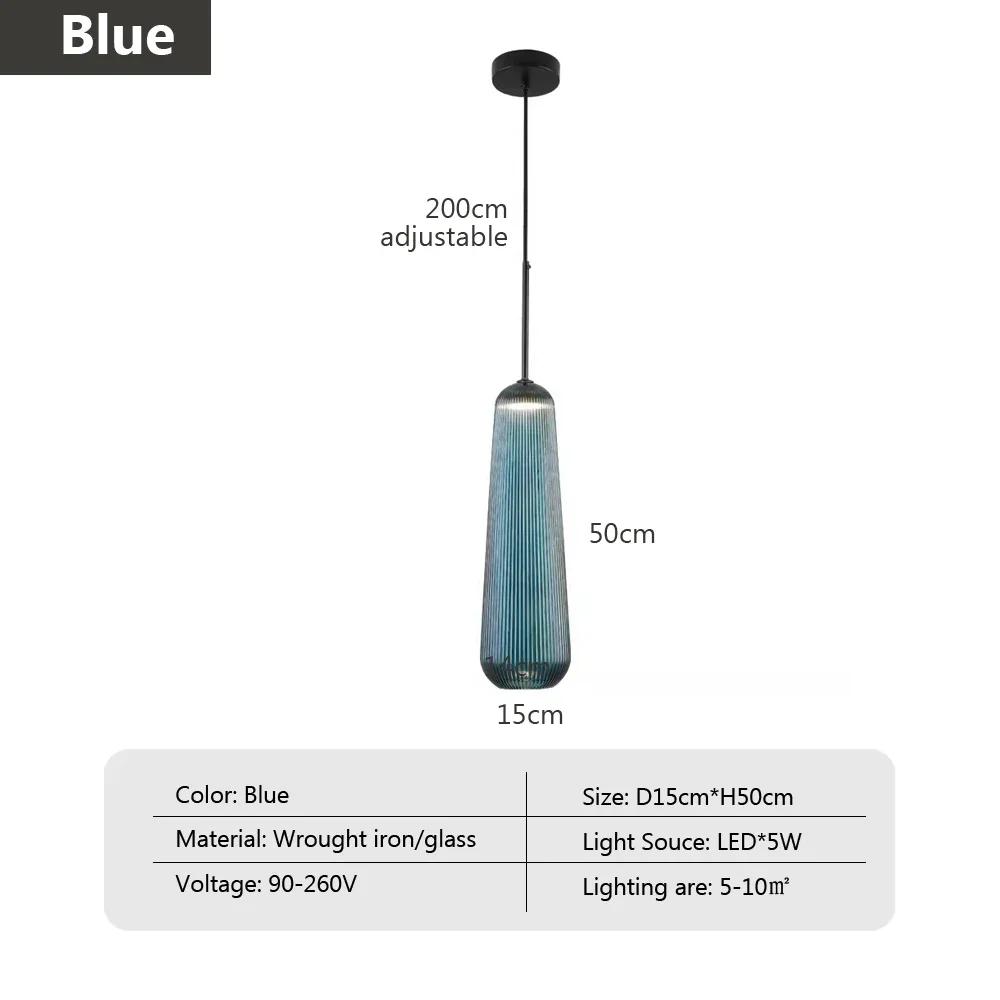 Retro Glass Pendant Light Medieval Colorfull Hanging Lamp For Restaurant Living Room Bar Bedroom LED Vintage Creative Chandelier