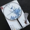 New Semi-Transparent Ancient-Style Round Fan, Double-Sided Palace Fan, Bridal Round Fan, Dance Fan, Chinese Style Classical Hanfu Small Fan