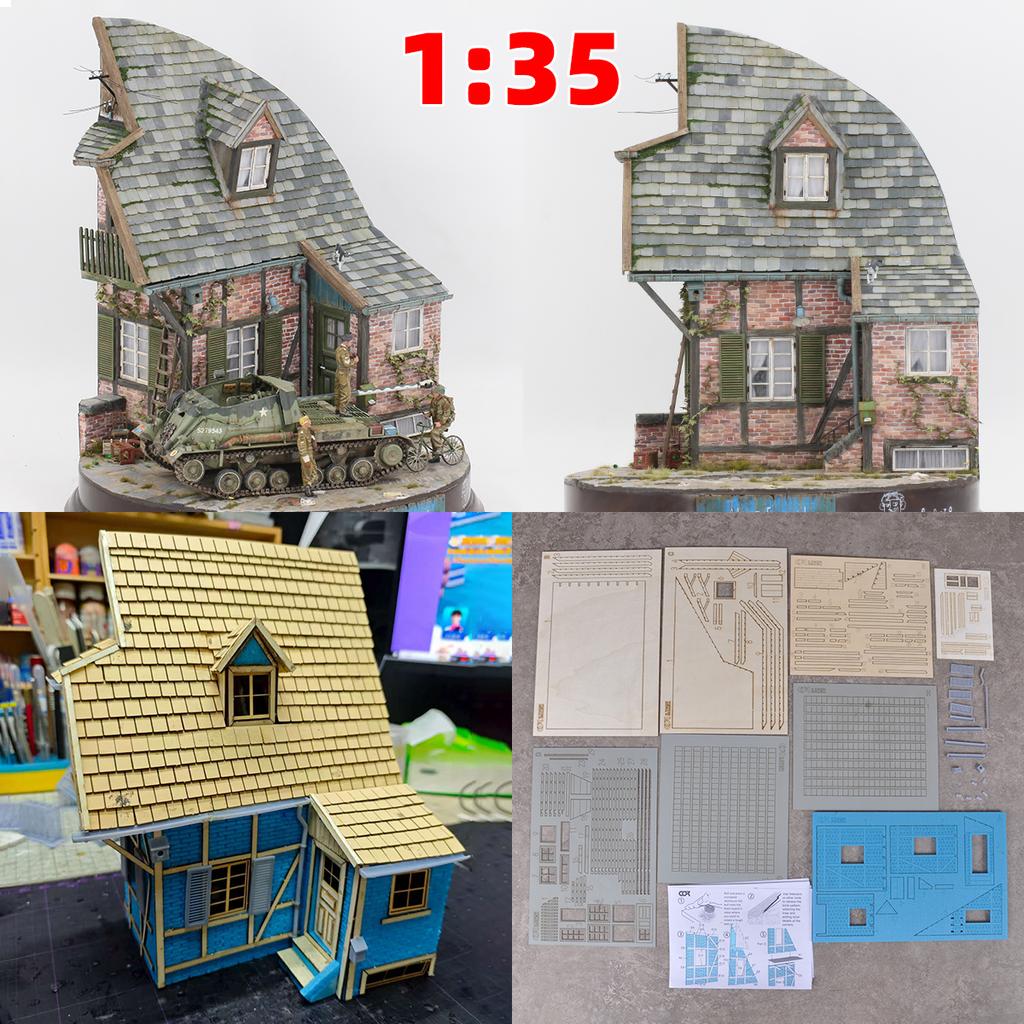 Assembly Architectural model sand table single-family home bungalow Rural housing house diorama Scale model kit 1/35 1/32