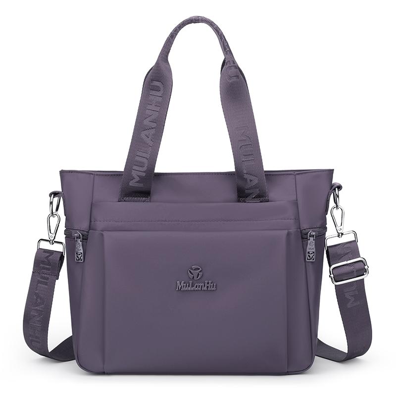 Borsa Tote Versatile in Nylon con Manici in Nastro Tasche con Zip Tracolla Regolabile Borsa a Spalla Casual da Donna per l'Uso Quotidiano