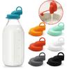 4Pcs Replacement Milk Bottle Caps Silicone Leak Proof Milk Cup Lids Spare Parts Reusable Bottle Cap Cover for Stanpac & Libbey