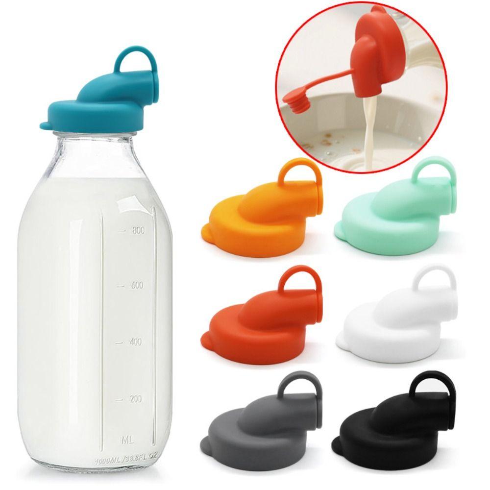 4Pcs Replacement Milk Bottle Caps Silicone Leak Proof Milk Cup Lids Spare Parts Reusable Bottle Cap Cover for Stanpac & Libbey