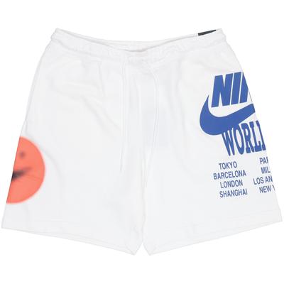 Nsw French Terry Großes Logo Print Strick Gerade Bein Leichte Sportshorts Herren Unterteile Weiß DA0646-100