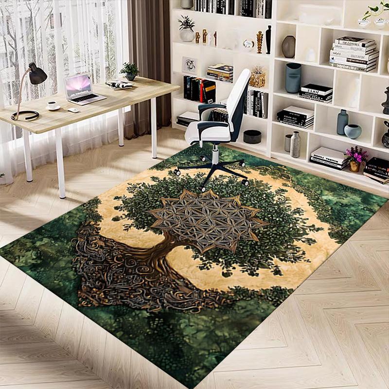 1PC Tree of Life Mandala Extra Large Non Slip Floor carpet, Office, family, Studio Large Area Rug Indoor Rugs, Bold Statement Piece