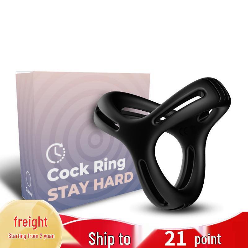 USK-C11 Silicone Triple Ring Men's Scrotum Restraint Crystal Sun Ring