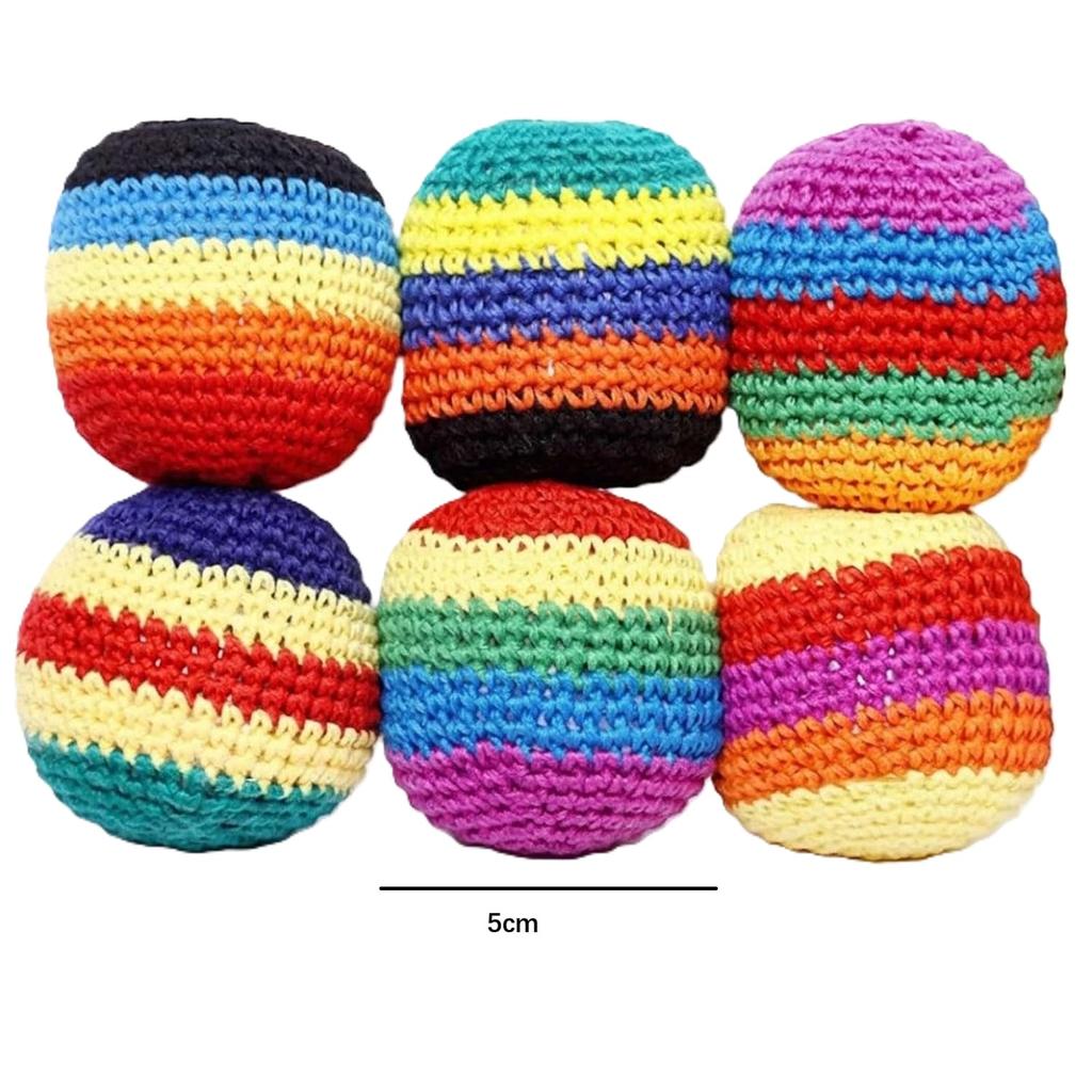 Footbag Set 6 Pack Handmade Juggling Balls  Coordination Training for Beginners
