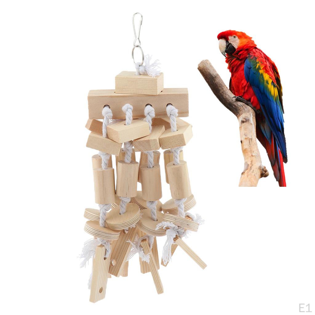 Ptačí papoušek Dřevěné bloky Žvýkací hračky Ozdoba do domu pro ptáky pro , andulky, korely, Conures