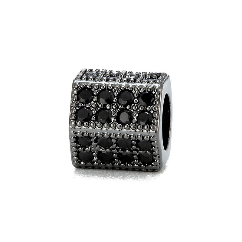 

10 Pcs/lot Geometric Hexagonal Spacer Bead Micro Inlaid Zircon Accessories Diy Bracelet Loose Beads for Jewelry Making Wholesale