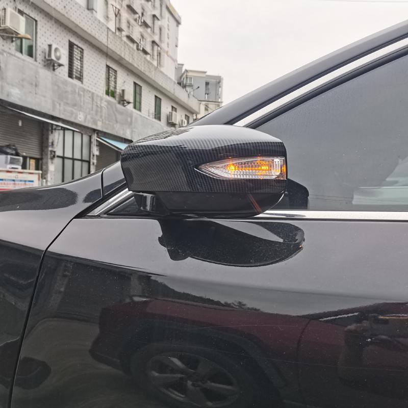 For Nissan Maxima A36 2016   ABS Carbon Black Exterior Door Side Wing Rearview Mirror Cover Sticker Trim  Accessories