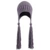 Creative Braid Beanie Hat Knit Hat with Ear Flaps Wool Hat Lei Feng Hat Wild Girl for Outdoor Cold Weather Skiing Ri