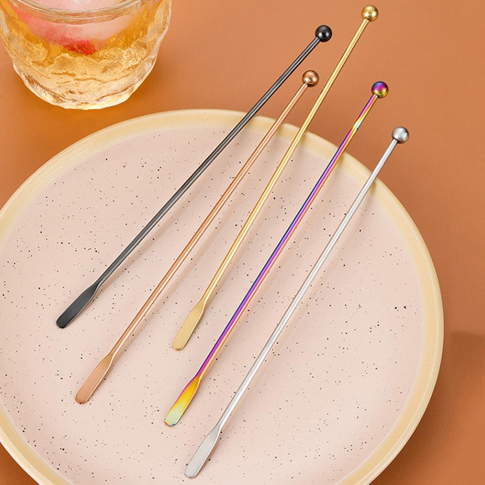 5 Stück Metall-Cocktailrührstäbchen Hochwertiger Edelstahl Geeignet zum Mischen von Kaffee und Getränken Ideal für Zuhause
