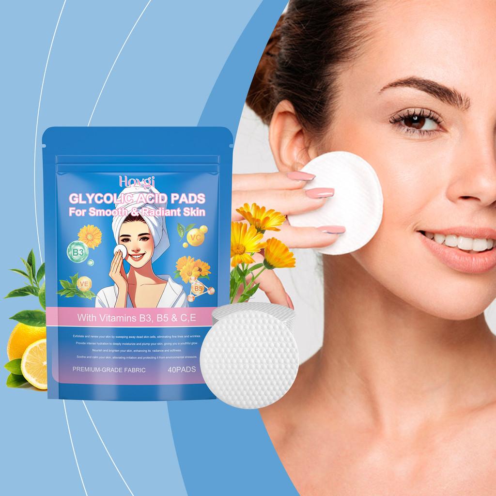 Hoygi Exfoliating Glycolic Acid Facial Pads For Deep Pore Cleansing And Nourishing Skin