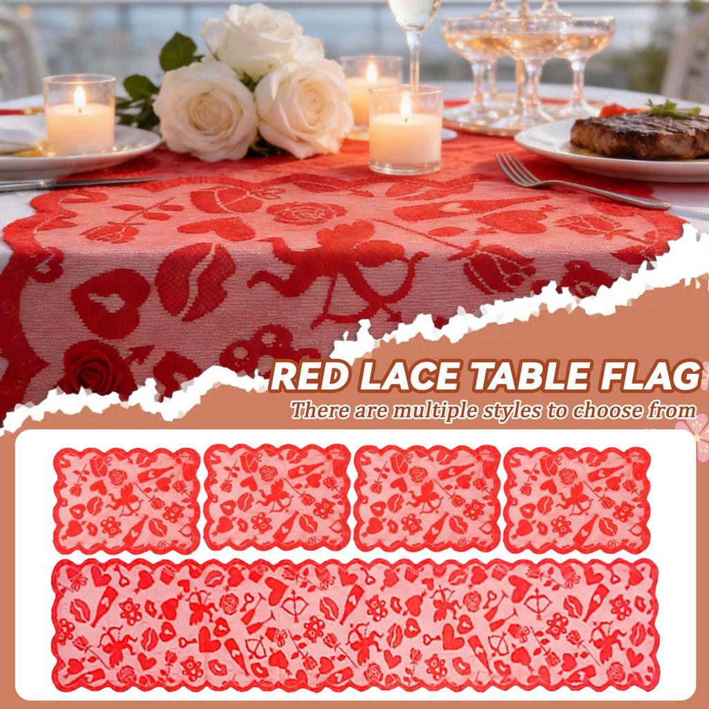 Valentine's Day Decorations, Heart Lace Tablecloth, For Banquets, Engagements, Weddings, Home Dining Table