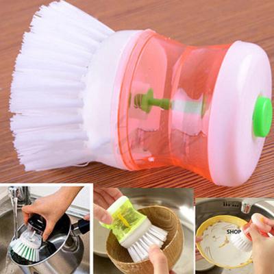 Kitchen Utensils Pot Dish Brush With Washing Up Liquid Soap Dispenser