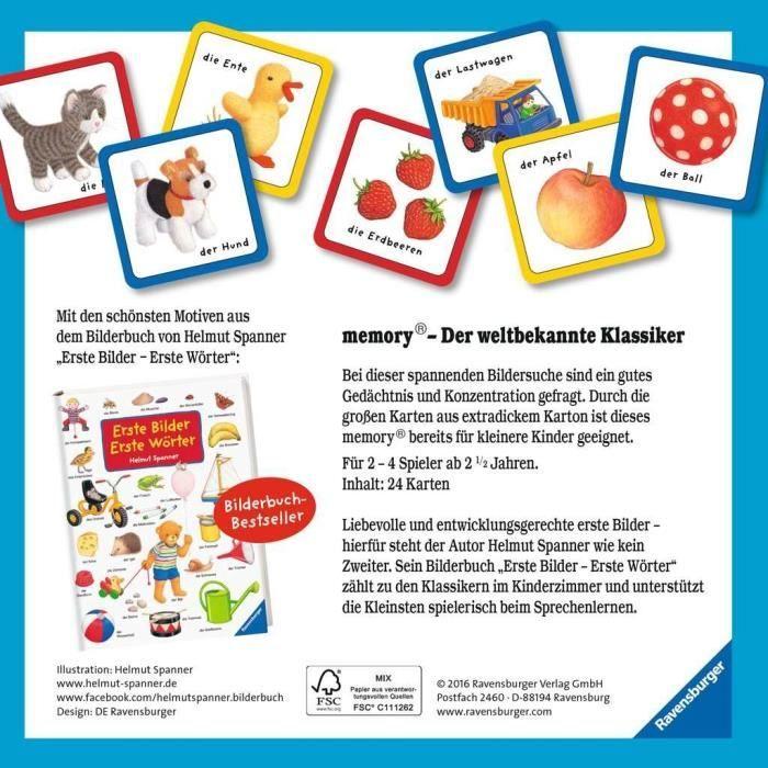 Jeu de cartes - RAVENSBURGER - RAVENSBURGER KINDERSPIELE 88688 - 24 cartes - Multicolore - 2 à 4 joueurs