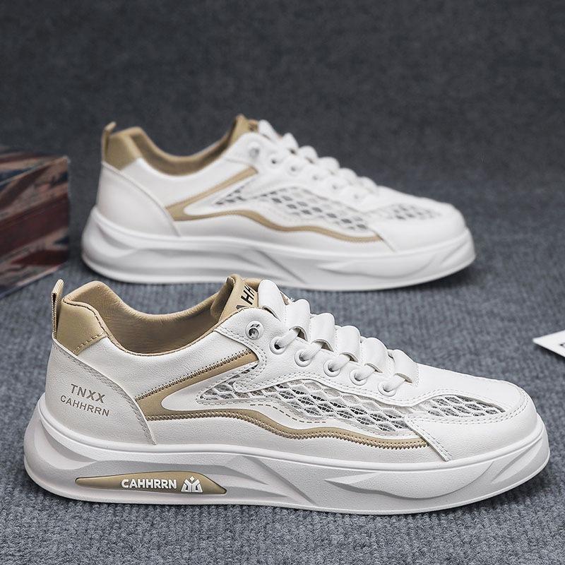 

Board shoes student little white shoes men s summer breathable big net hollow men s shoes 2025 new casual sports shoes youth 44