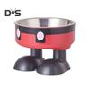 Elevated Cat Bowls Stainless Steel Pet Dish with Non-Slip Base Removable Pet Bowls for Food Water Wide Shallow Cat Dish