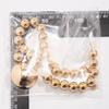 Punk Style Detachable Metal Semicircle Pendant Necklace Exaggerated Beaded Necklace