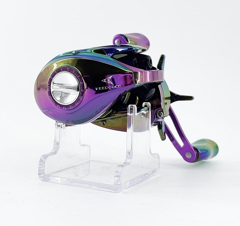 Viduka Colorful Water Drop Fishing Reel for Black Bass - 10 Bearings, Double Line Cup, Micro-Lure, Magnetic Brake.