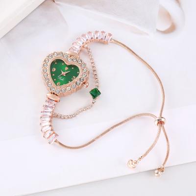 Βραχιόλι Rhinestones Heart Dial Watchaes Γυναικείο ρολόι ατμόσφαιρας αυτορυθμιζόμενο