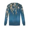 Women's Fashion Casual Pleated Round Neck Vintage Floral Print Long Sleeve T,Shirt Top