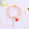 Exquisite Daisy Flower Bracelets Solid Color Beaded Elastic Rope Wristband Women Girls Jewelry Gifts