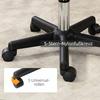 Rolling Stool Height-Adjustable with Backrest 72-84 Cm Tall 360 Degrees Swivel Work Stool for Office Salon Light Brown