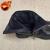 Fashion Fleece-Lined Leather Middle Heel Women's Half High Boots Cosplay New In Goth Trend 2025 Work Y2k Hot Pu 39 Ladies Mid Calf Shoes