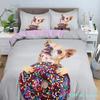 Animal Pet Duvet Cover Set Cute Dog Hugging Donut Bedding Set  For Kids 3D Dog Comforter Cover Soft Polyester Quilt Cover