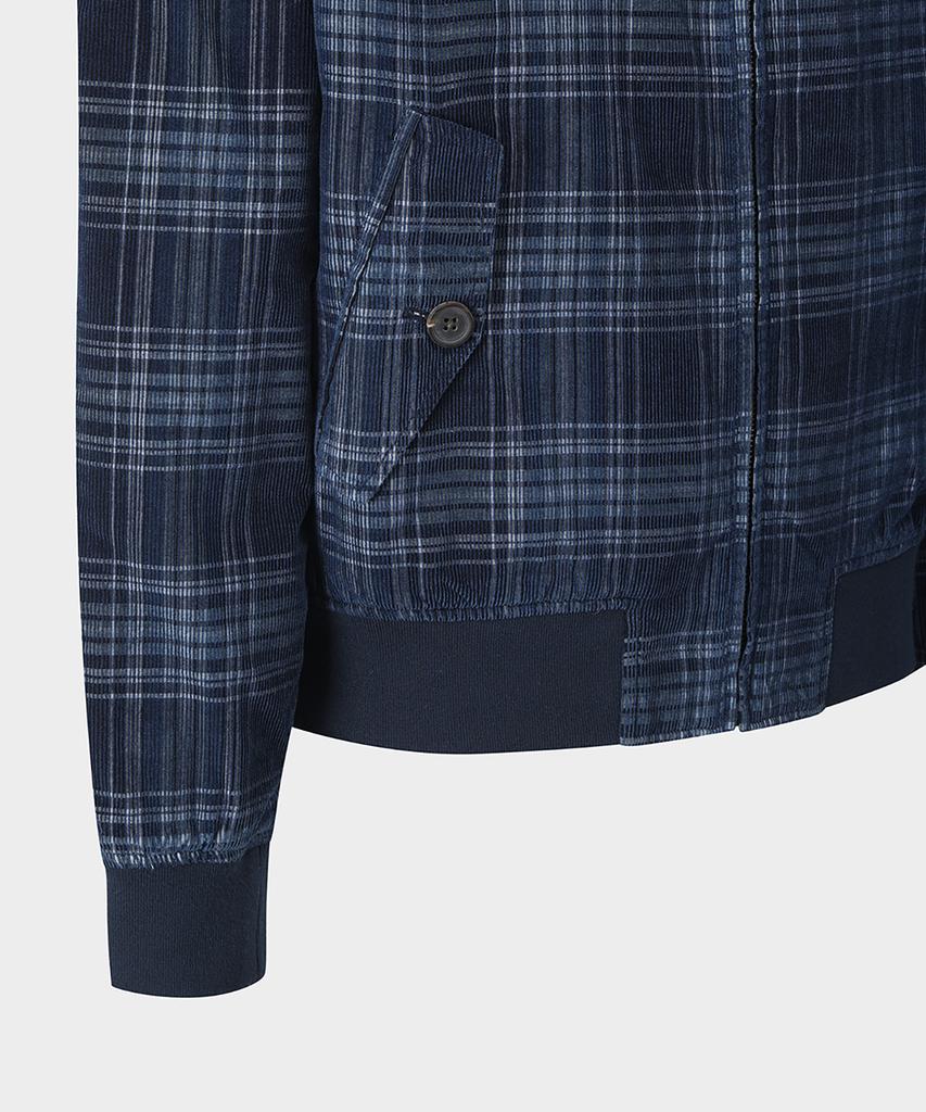 Brooks Brothers Corduroy Check Harrington Jacket (Navy) (Bbojmm4858Qef)