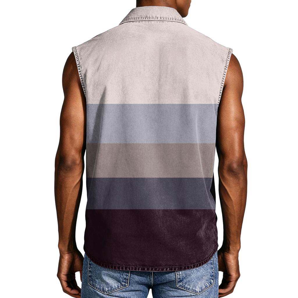 Men's Casual Pocket Button Collar Sleeveless Vest