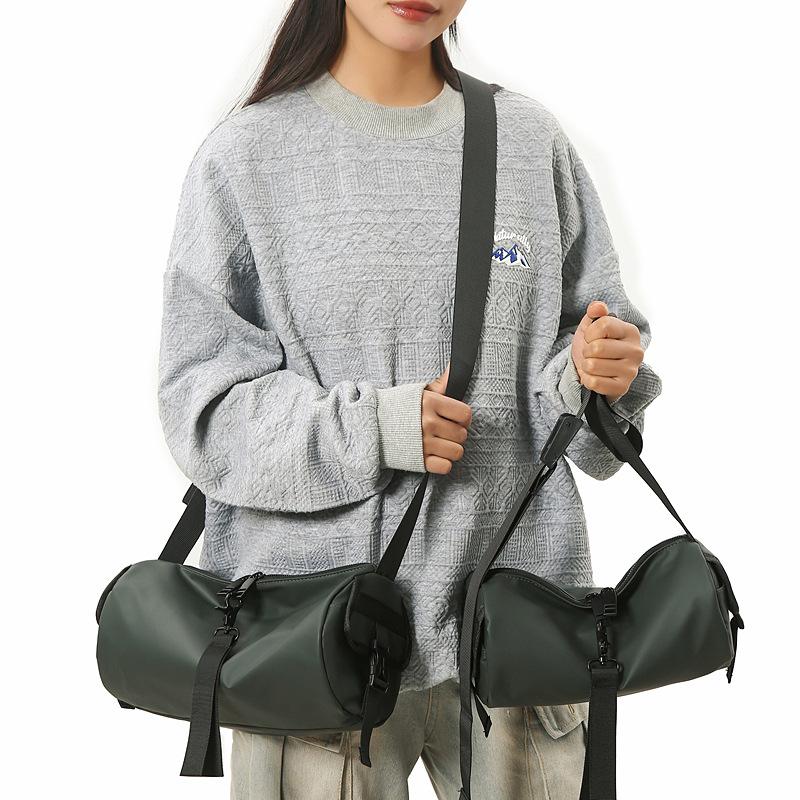 Neutral Messenger Bag 2025 Spring Shoulder Bag Large Capacity Trendy Function Tooling Bag Casual Trendy Men Cylinder Bag