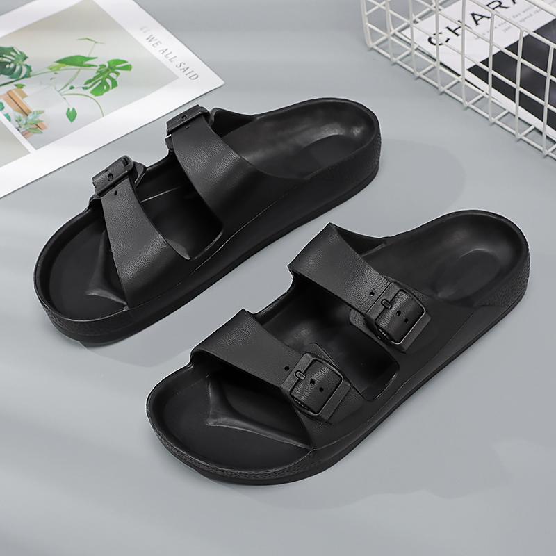 Mote Størrelse36-47 Par Justerbare Myke Spenneslippers For Menn Flate EVA Slippers Lettvekt Anti-skli Slides Dropshipping sko