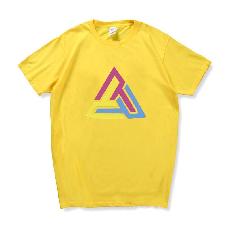 

Новая летняя мужская футболка, брендовая черная пирамида в стиле хип-хоп, хлопковая футболка унисекс с цветным треугольным принтом, футболки в стиле хип-хоп Chris Brown XL