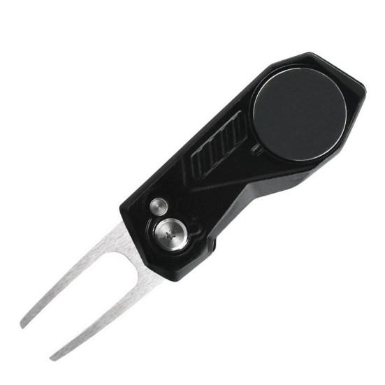 

Golf Divot Repair Tool Foldable Heavy Duty Magnetic Ball Marker Sharp Button Stainless Steel Golf Putting Green Fork Golf Accessories чёрный