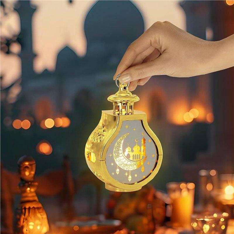 Premium-4 Pcs Ramadan Lantern Vintage Candle Lantern Decorative Hanging Lantern Eid Mubarak Lantern Gold Lantern Home Decor