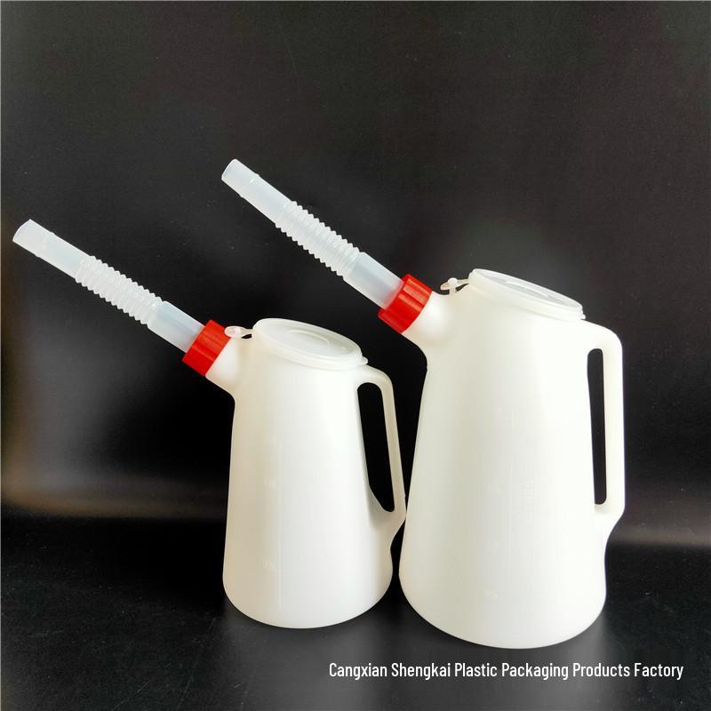 Spot Plastic Oil Can with Long Spout and Scale - Available In 1.2L, 2L, 5L Capacities