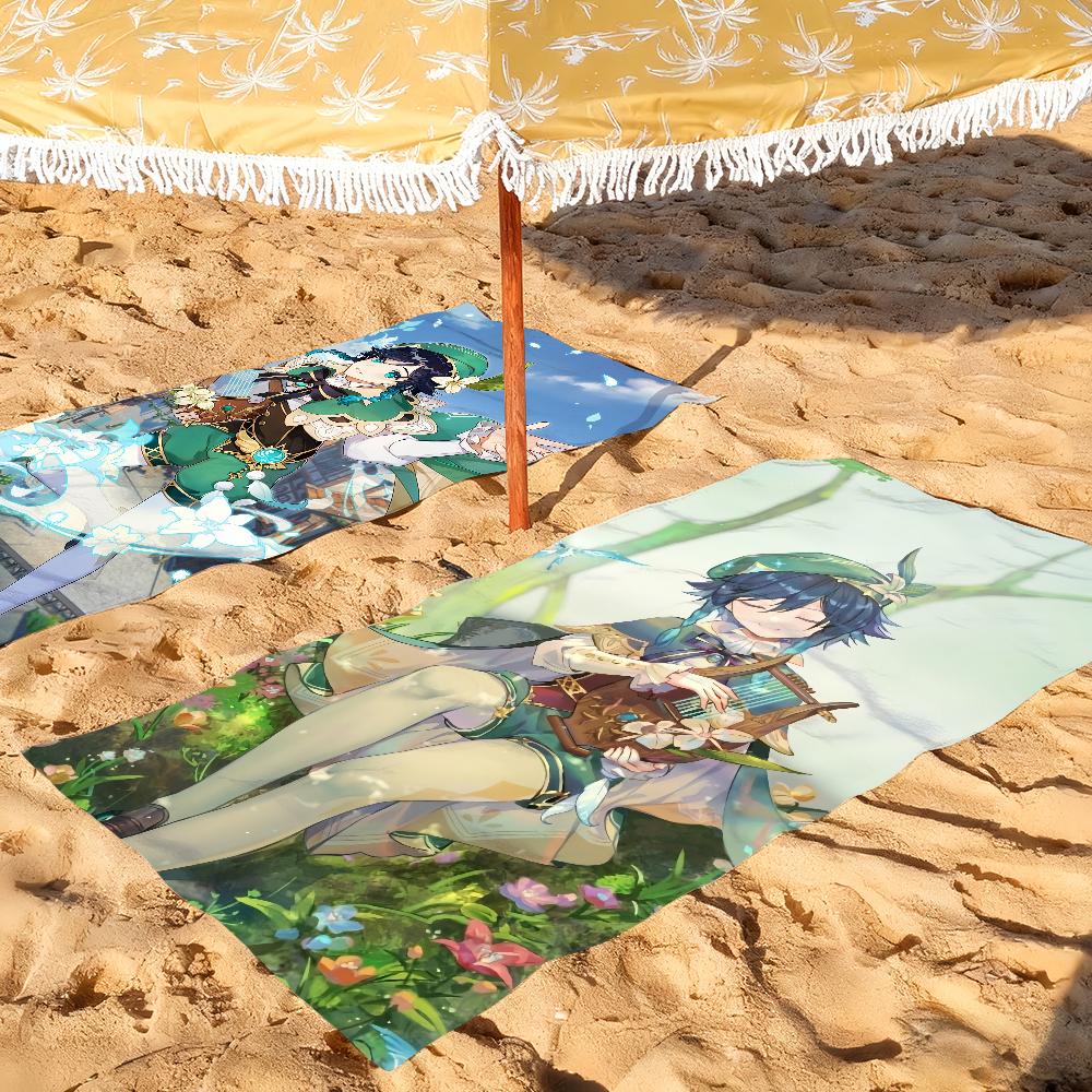 Genshin Impact Venti Towel Quick Dry Soft Yoga Swimming Fitness Mountain Climbing Large Beach Towels