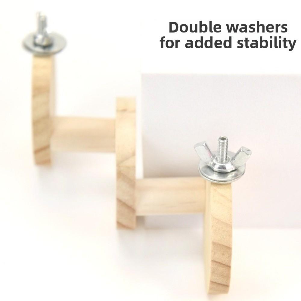 Bite Resistant Hamster Wooden Ladder Wall Mounted Hamster Climbing Toy  Enrichment Activity