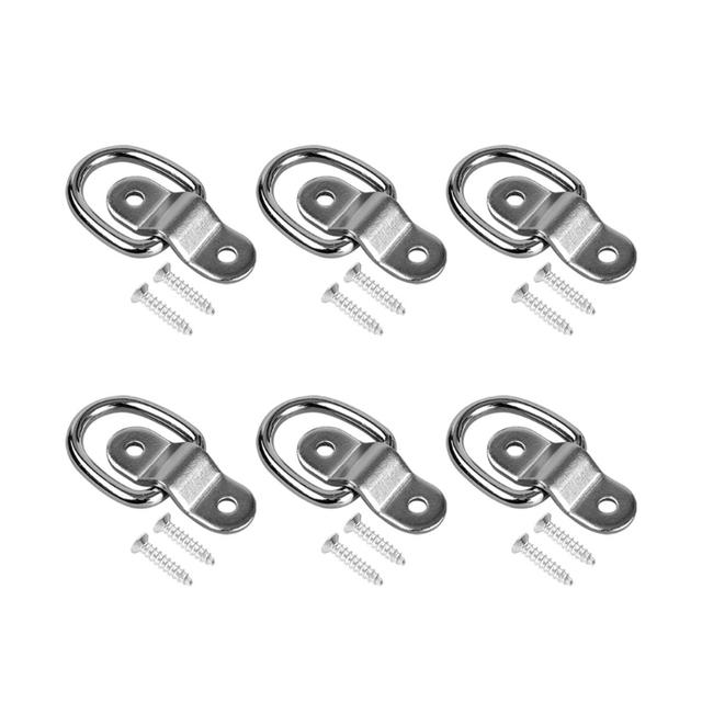 10X Cargo Lashing Surface Mount D Ring Staple Cleat Tie Down Ring Trailers For Vans Trucks Horsebox Boat Ropes car Fastener Clip