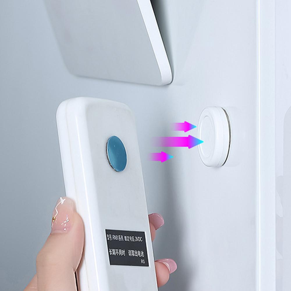 2 Stück Runder Magnet+Kunststoff Fernbedienungshalter Wandmontage Hängehaken Magnetische Matte