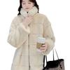 Autumn and winter new imitation Danish mink imitation fur women's thickened winter coat women's stand-up collar short zipper