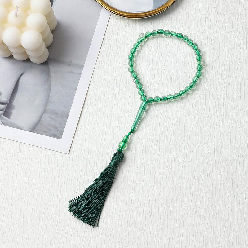 Colorful Crystal Tassel Muslim Tasbih Prayer Beads Bracelet for Women, Unisex